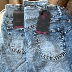 (2) Pairs! No Boundaries distressed stretch jeans